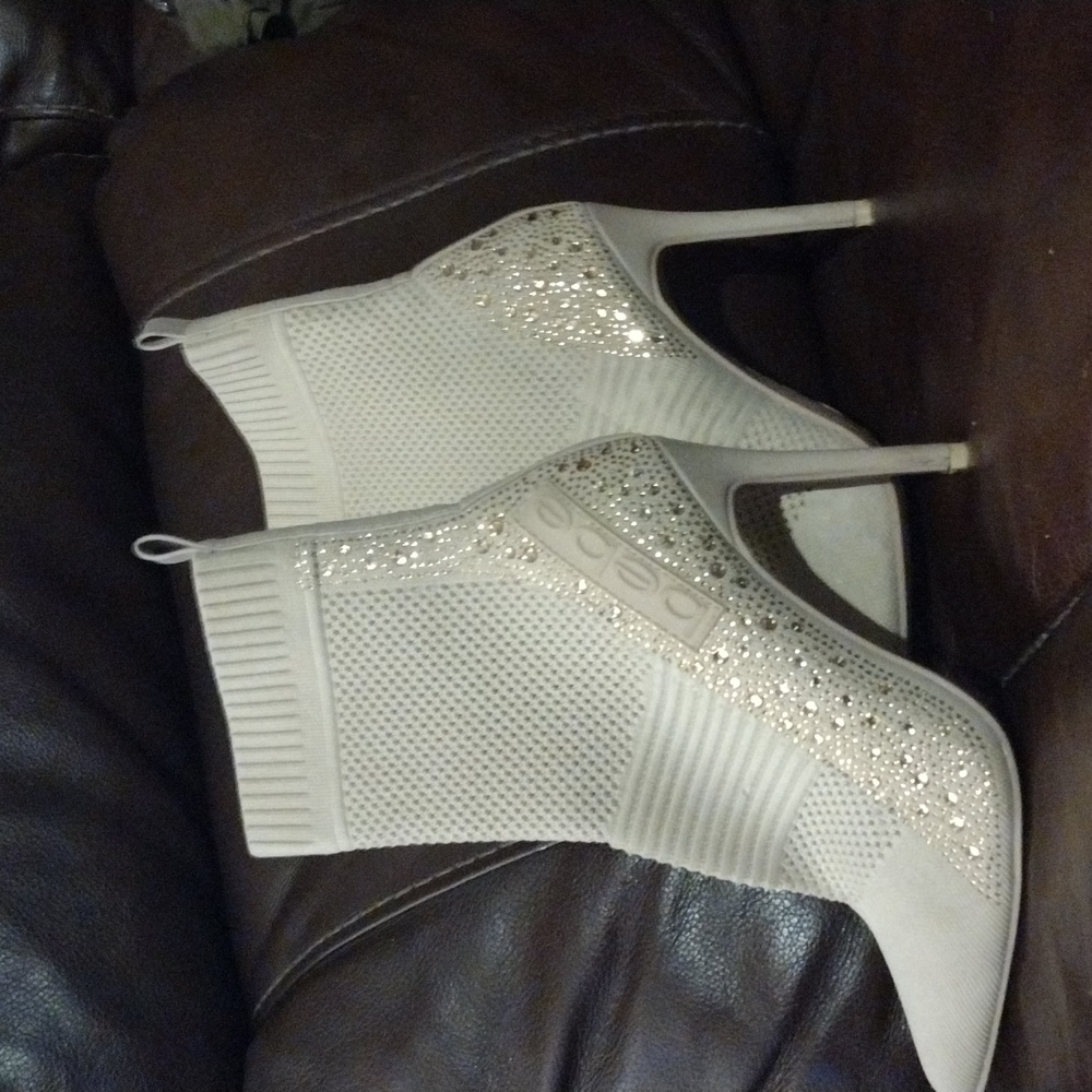 bebe nude sock heels size 7